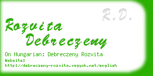 rozvita debreczeny business card